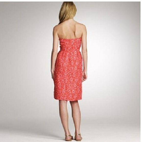 EUC J crew linen constellation strapless red dress - Picture 6 of 8